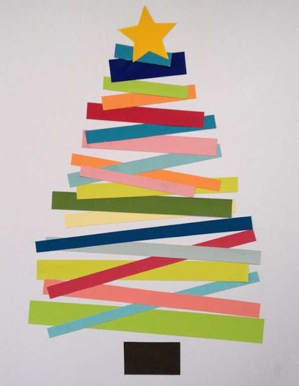 Paper strip Christmas tree card.
