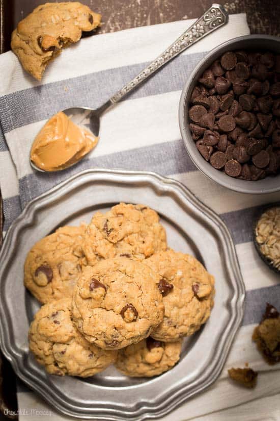 Peanut Butter Oatmeal Chocolate Chip Cookies by Chocolate Moosey
