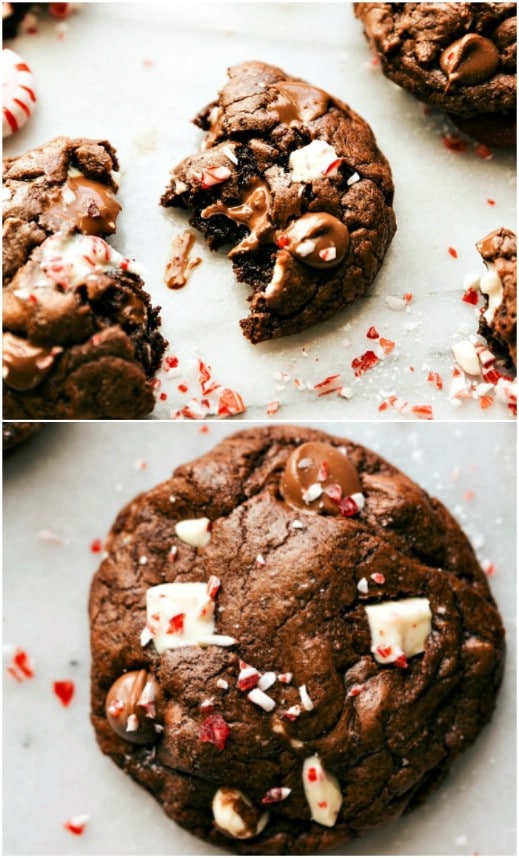 Peppermint Bark Brownie Cookies.
