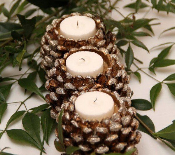 Pinecone Candle Holders.