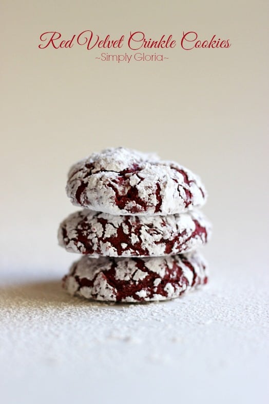 Red Velvet Crinkle Cookies by Simply Gloria
