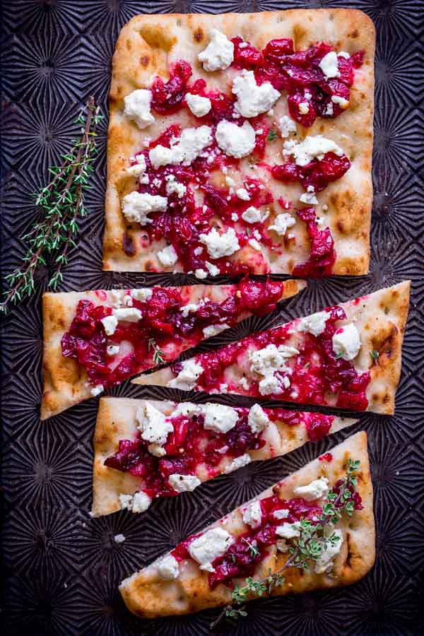 Roasted Cranberry & Goat Cheese Flatbread by Healthy Seasonal