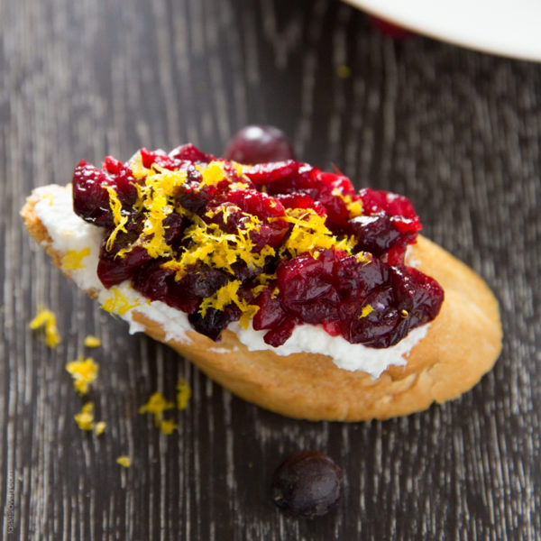 Roasted cranberry and orange crostini from Tastes Lovely