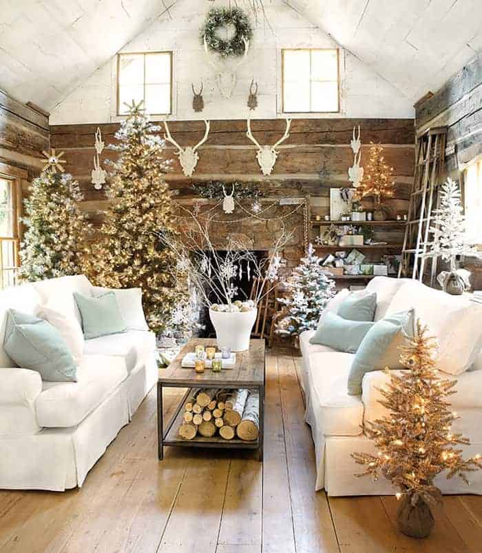 Rustic Lodge Christmas Trees by Suzanne Kasler