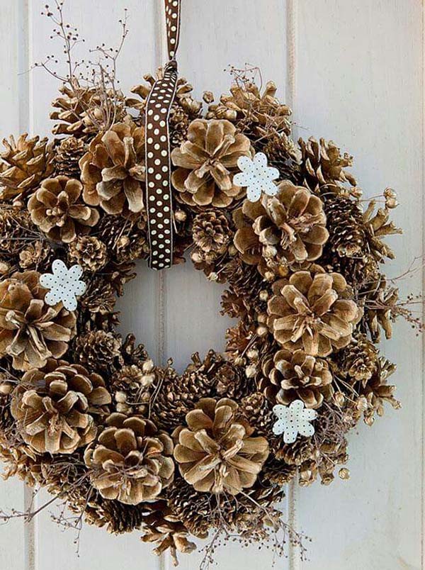 Rustic Pinecone Wreath.