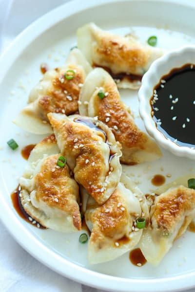 Sesame Chicken Potstickers from Damn Delicious