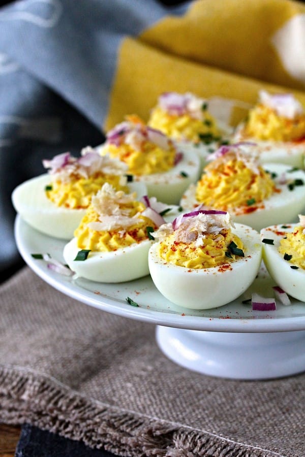 Smoked Trout Deviled Eggs by Karen’s Kitchen Stories