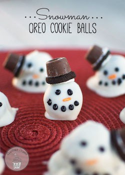 Snowman Oreo Cookie Balls from Cupcake Diaries