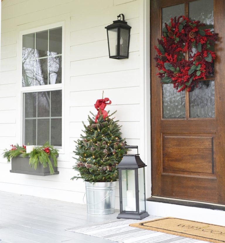Warm and Cozy Christmas Porch.