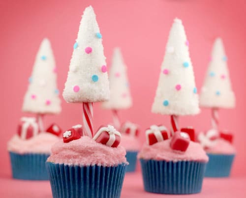 Candy Cane Christmas Tree Cupcakes by Bakerella