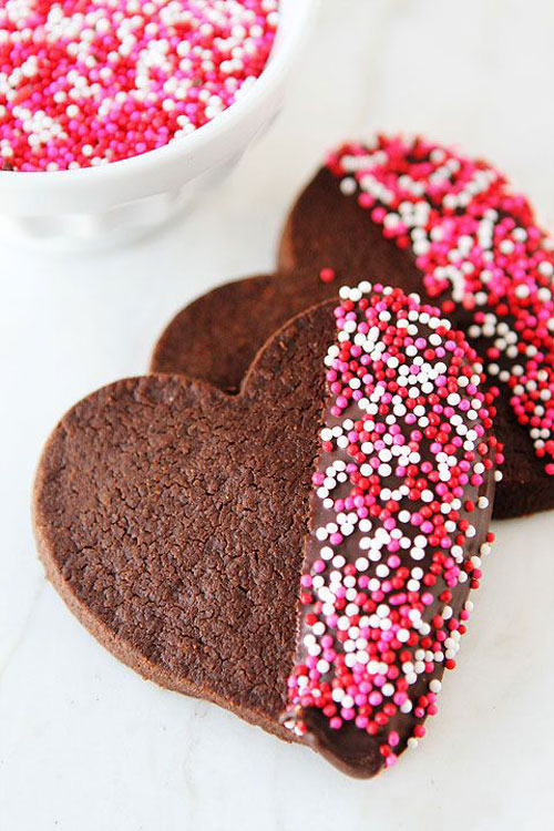 Chocolate Shortbread Heart Cookies via Two Peas & Their Pod