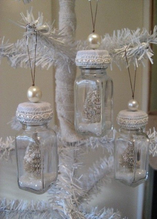 Christmas Ornaments Made Out Of Salt & Pepper Shakers.