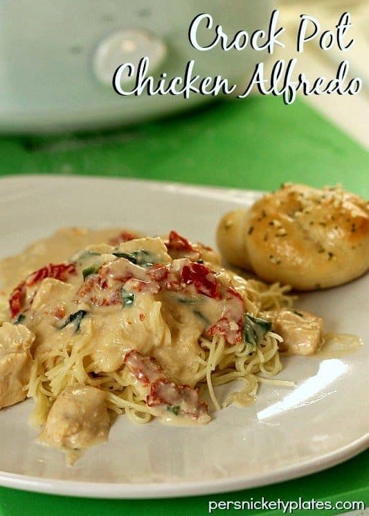 Crock Pot Chicken Alfredo from Persnickety Plates