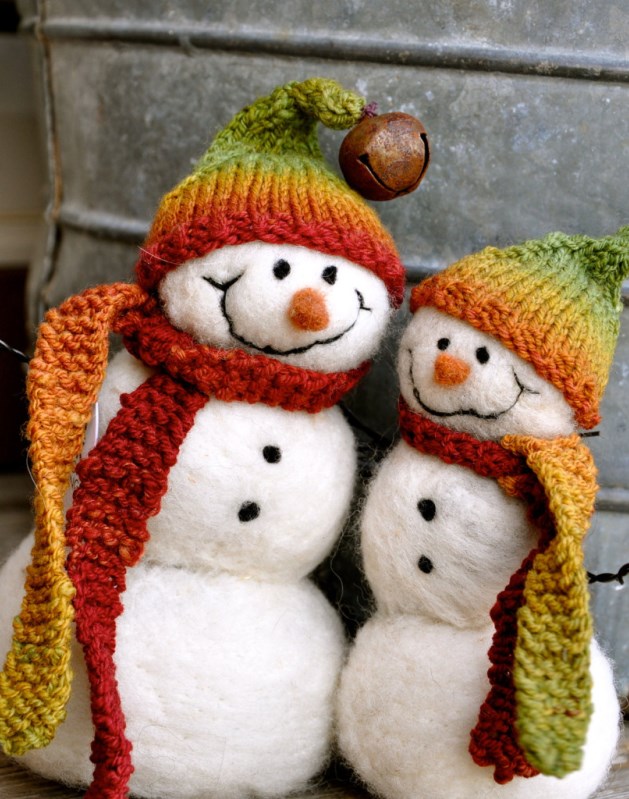 Cute Wool Snowmen.