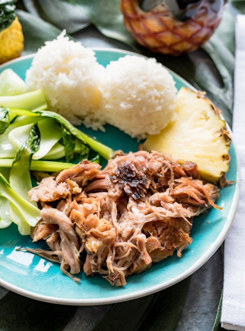 Hawaiian Style Slow Cooker Kalua Pork from Pineapple and Coconut