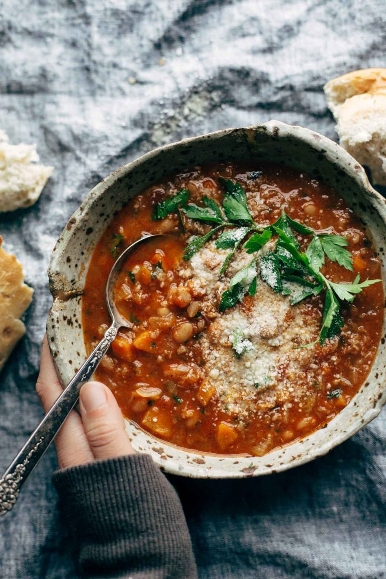 Instant Pot Minestrone Soup from Pinch of Yum