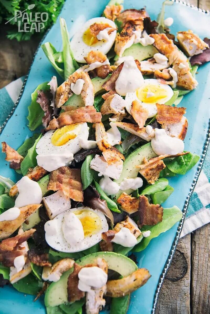 Keto Chicken and Bacon Loaded Salad.