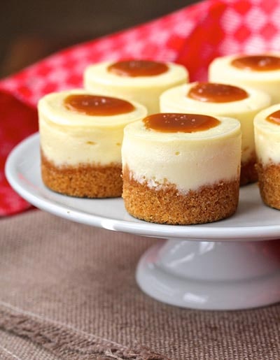 Mini Cheesecakes with Salted Caramel.