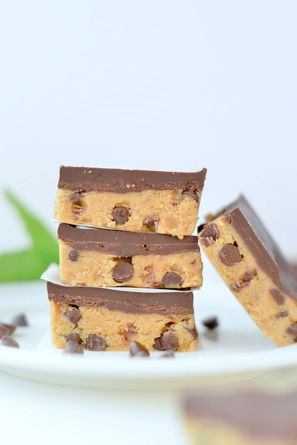 NO-BAKE COOKIE DOUGH BARS BY SWEET AS HONEY