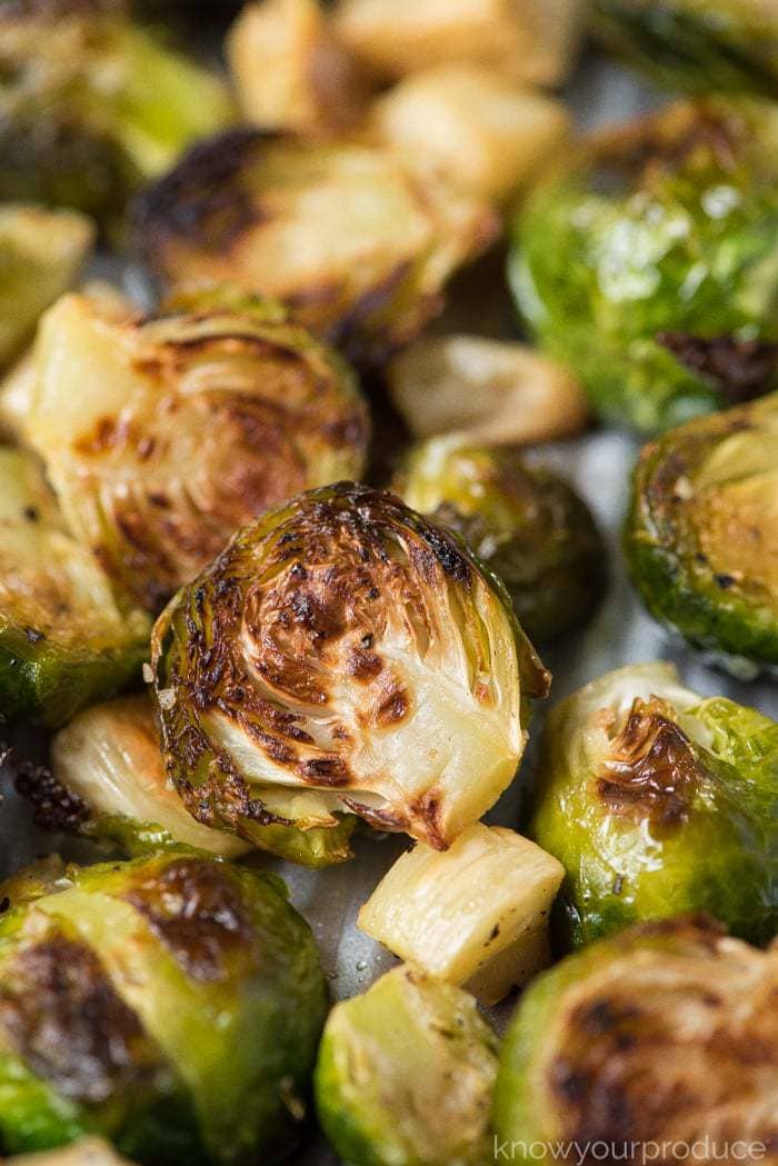 ROASTED BRUSSELS SPROUTS WITH GARLIC BY KNOW YOUR PRODUCE