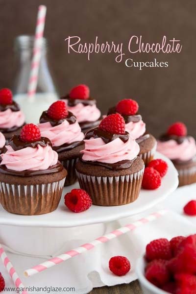 Raspberry Chocolate Cupcakes.