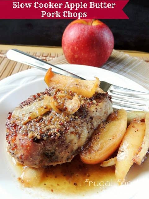 Slow Cooker Apple Butter Pork Chops from Frugal Foodie Mama