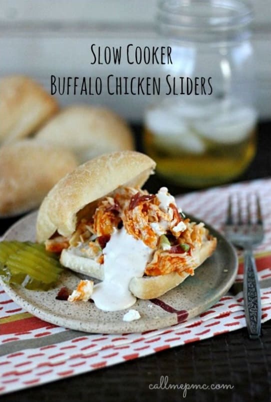 Slow Cooker Buffalo Chicken Sliders from Call Me PMc