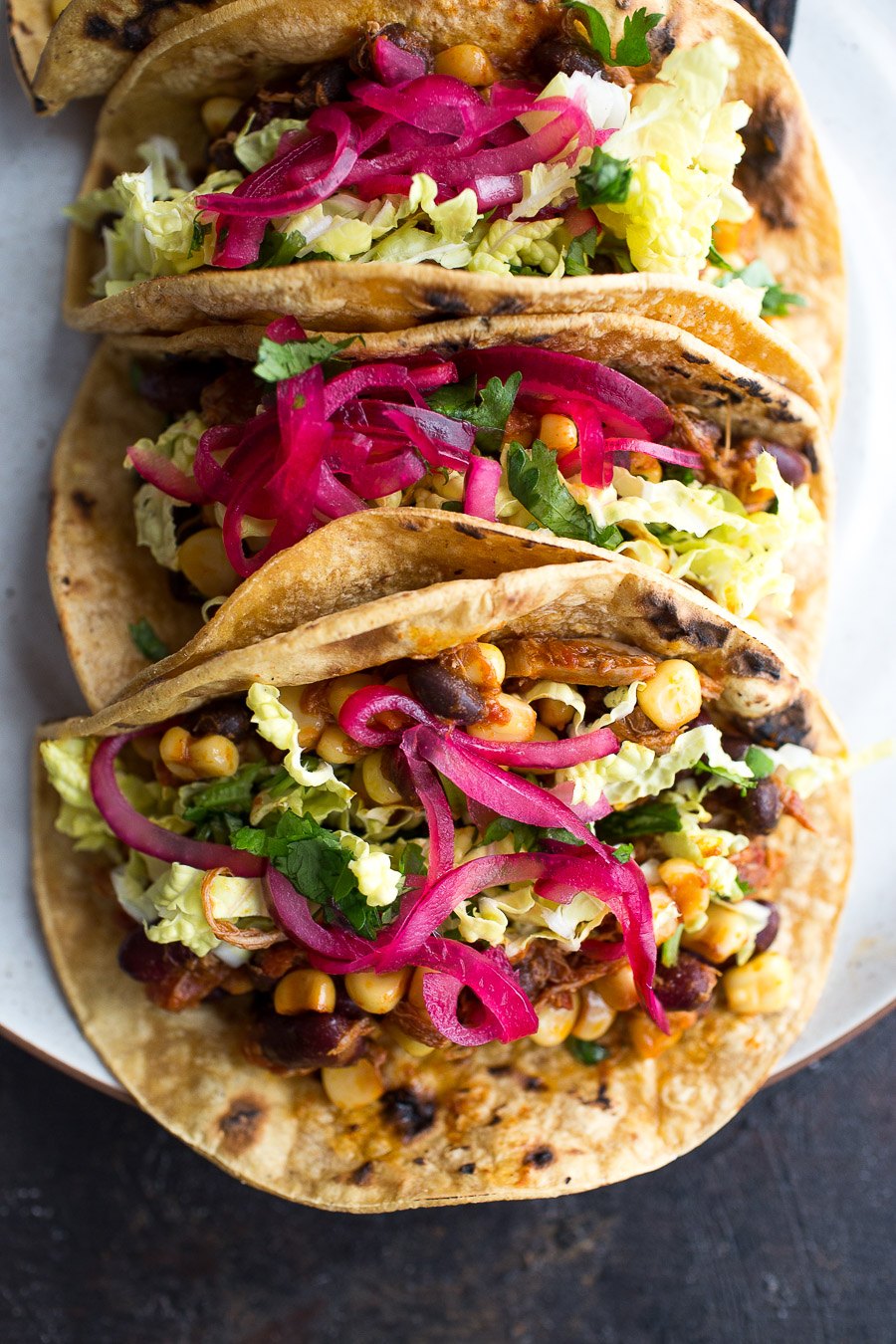 Slow Cooker Chicken and Bean Tacos from Chez Us