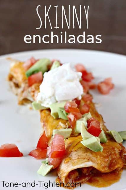 Slow Cooker Skinny Chicken Enchiladas from Tone and Tighten