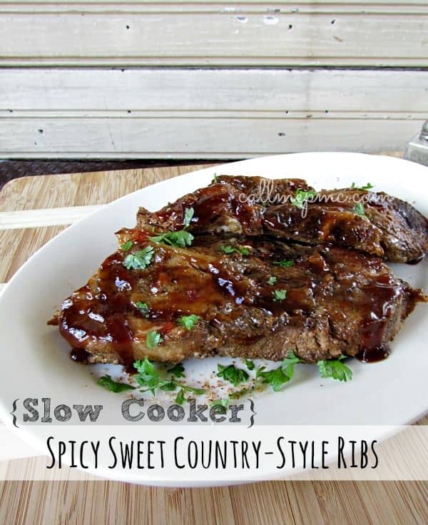 Slow Cooker Spicy Sweet Country-Style Ribs from Call Me PMc