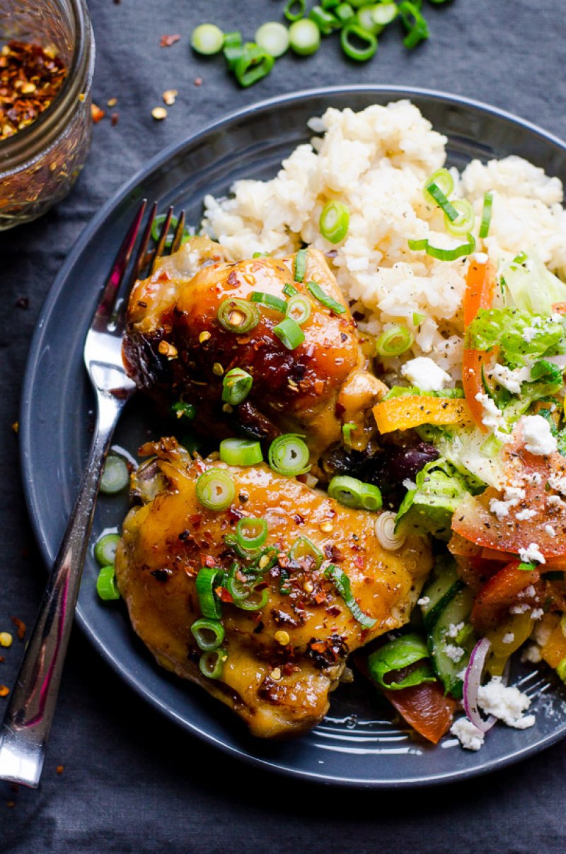 Slow Cooker Thai Chicken Thighs from iFOODreal
