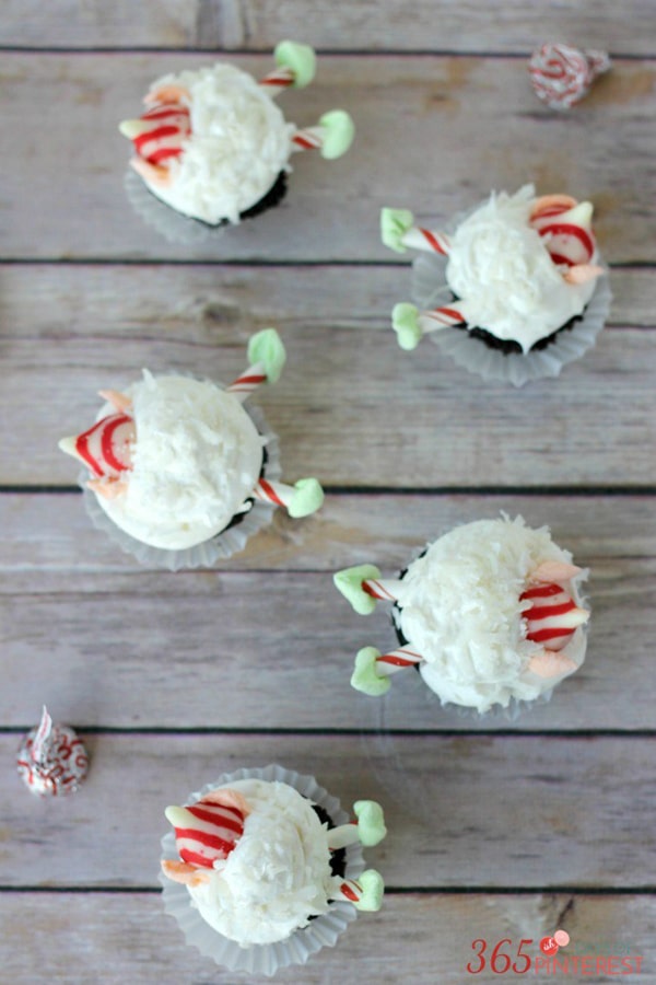 Snowball Elf Cupcakes