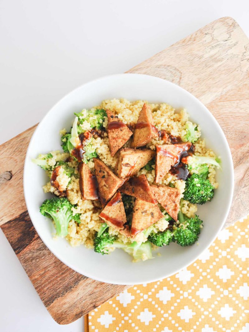 BBQ Couscous Bowl with Tofu.