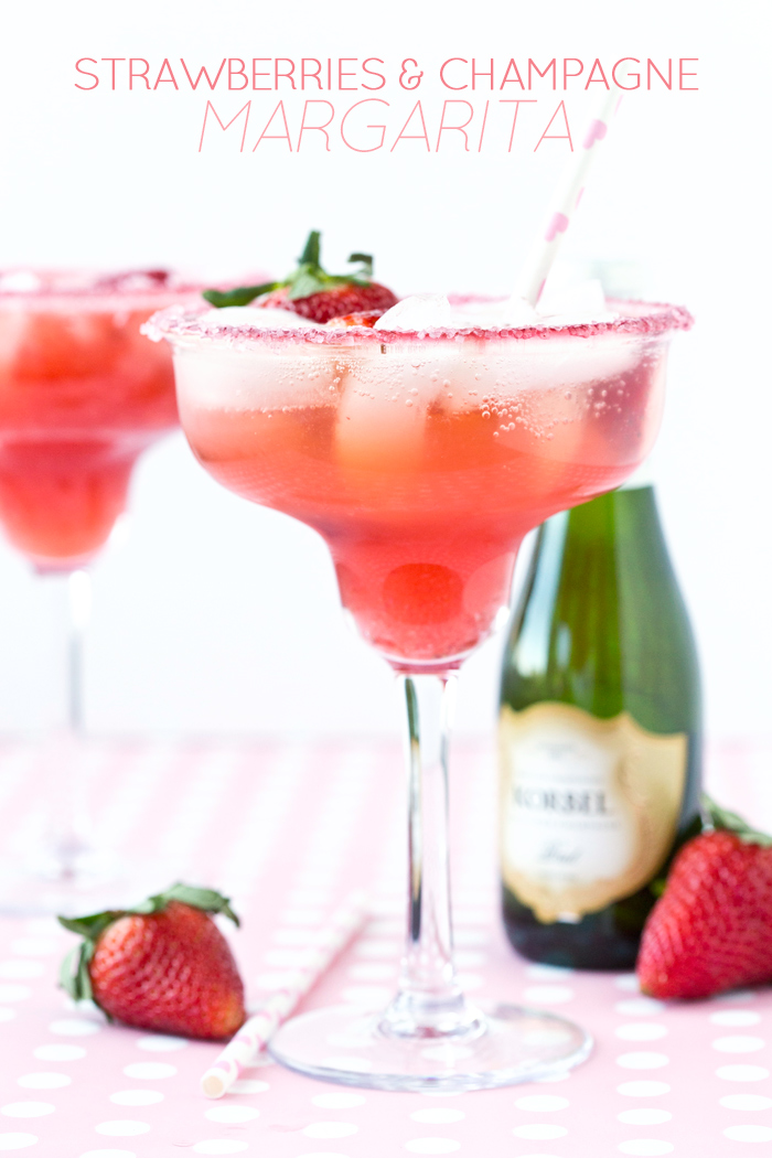Champagne & Strawberries Margarita - Valentine’s Day cocktails