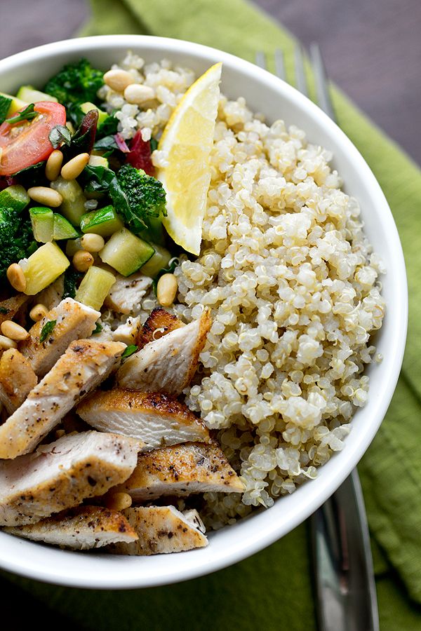 Chicken & Quinoa Bowl with Veggies from The Cozy Apron