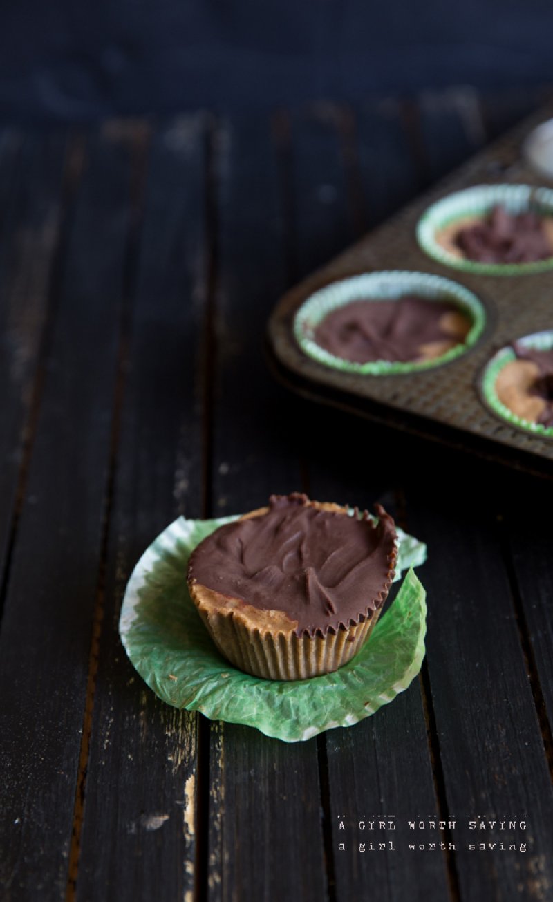 Chocolate Almond Butter Freezer Fudge Cups from A Girl Worth Saving