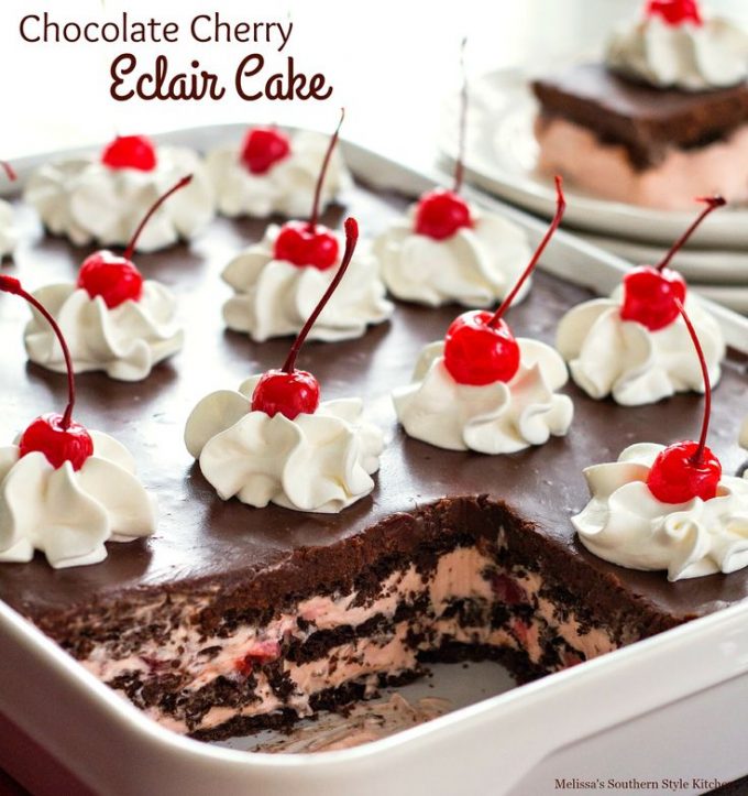 Chocolate Cherry Eclair Cake from Melissa’s Southern Style Kitchen