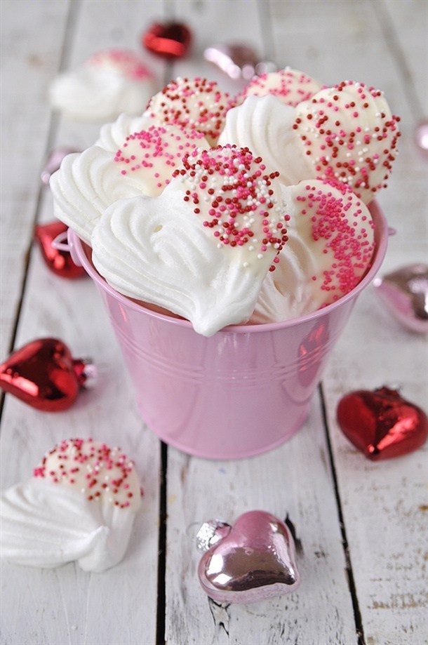 Chocolate Dipped Meringue Heart Cookies by Your Homebased Mom