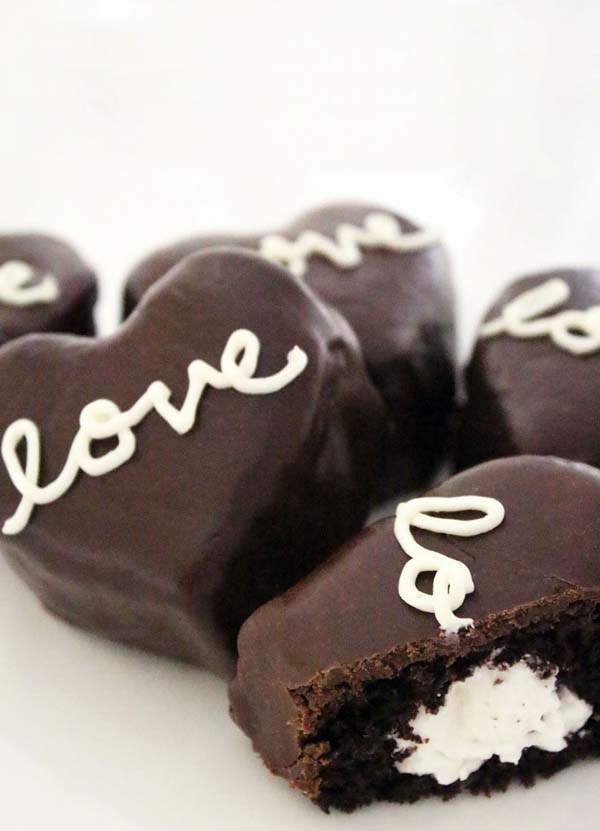 Chocolate Heart-Shaped Cakes.