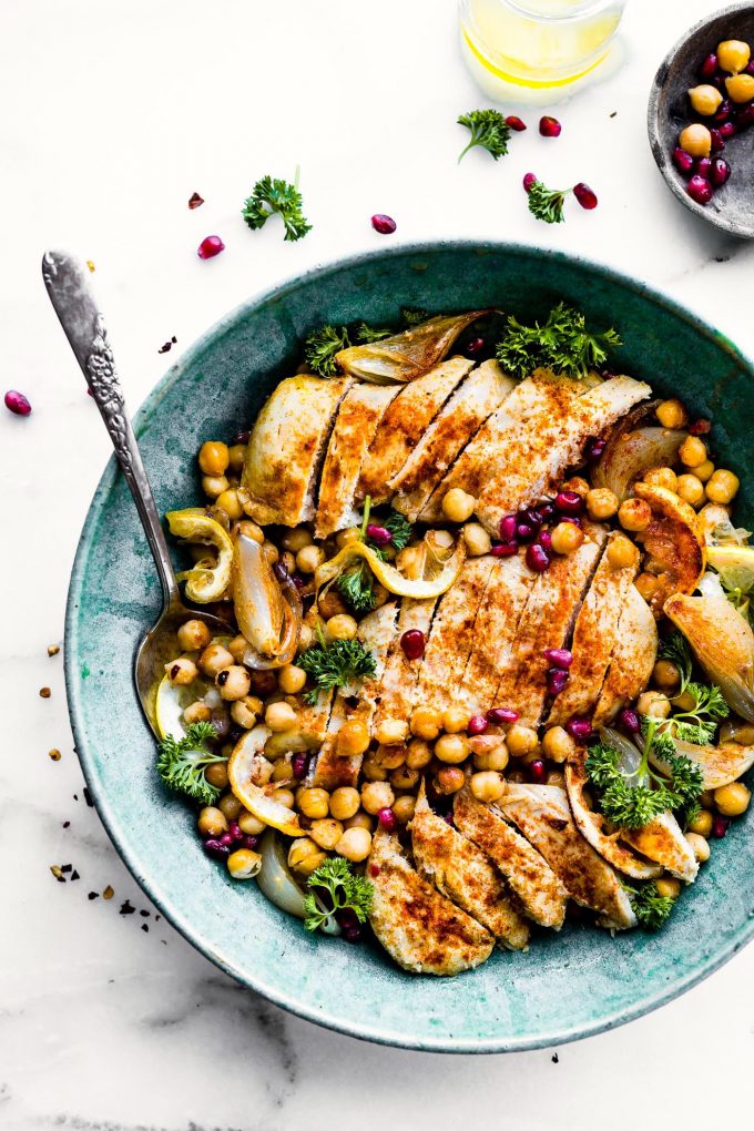 Cumin Roasted Chickpea Chicken Bowls from Cotter Crunch