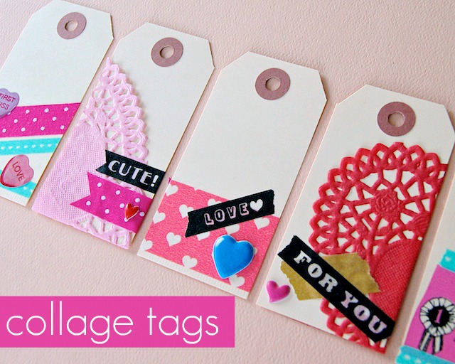 DIY colorful Valentine's Day gift tags.