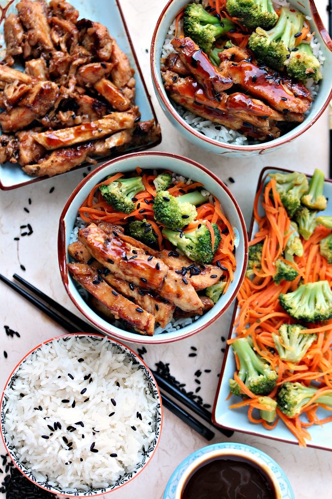 Easy Chicken Teriyaki Bowls from Cravings of a Lunatic