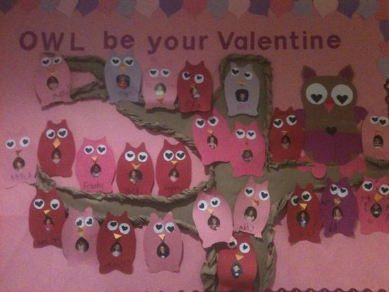 February - Owl Be Your Valentine bulletin board.