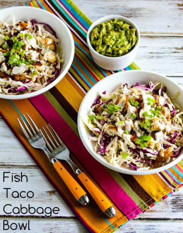 Fish Taco Cabbage Bowl from Kalyn’s Kitchen