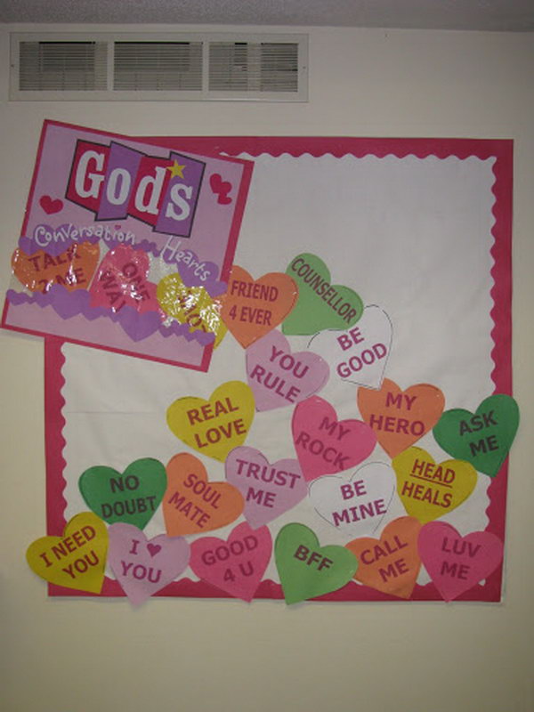 God’s Conversation Hearts Bulletin Board.