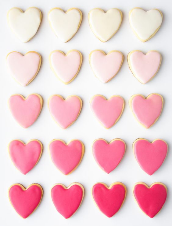 Heart Shaped Cookies With Royal Icing.