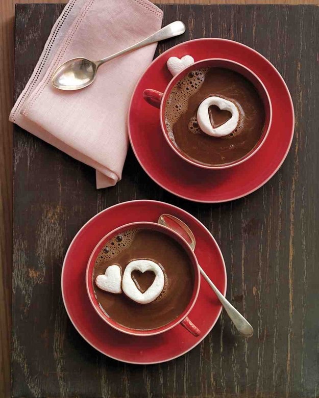 Hot Chocolate with Marshmallow Hearts.
