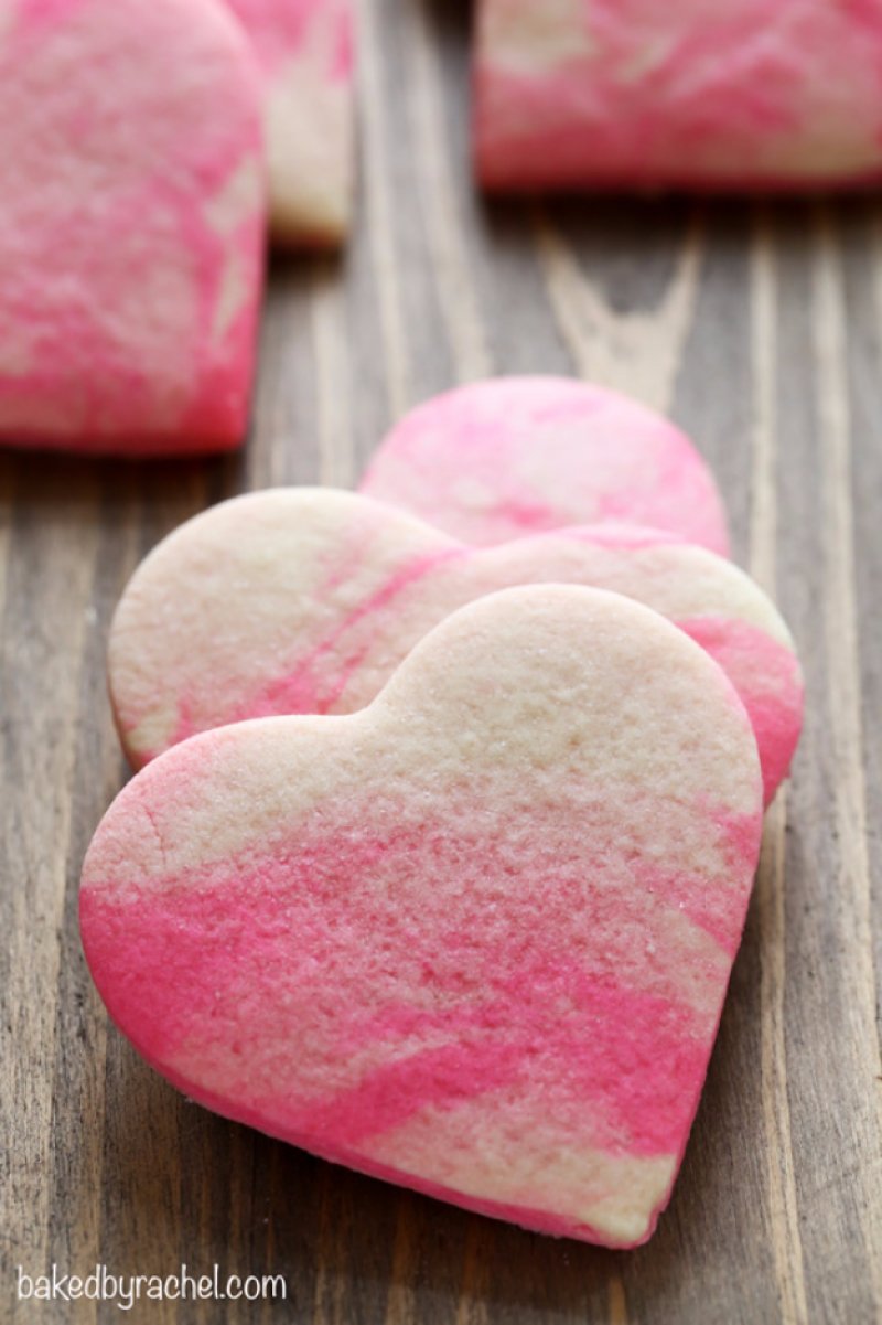 Marbled Valentine Sugar Cookies.