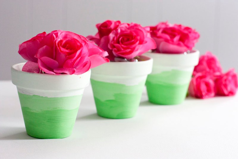 Mini Ombre Painted Flower Pots.