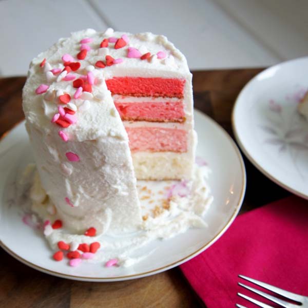 Mini Ombre Valentine’s Day Cake for Two.